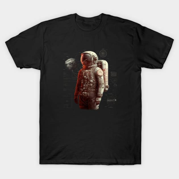 The Space Adventurer: A High-Tech Hero in the Cosmos T-Shirt by Abili-Tees